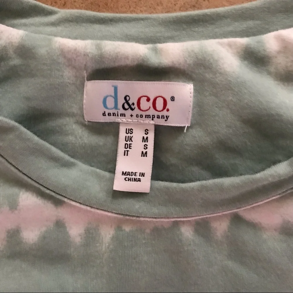 Denim & Co Tie Dye French Terry Long Sleeve Sweatshirt Small - Picture 2 of 2